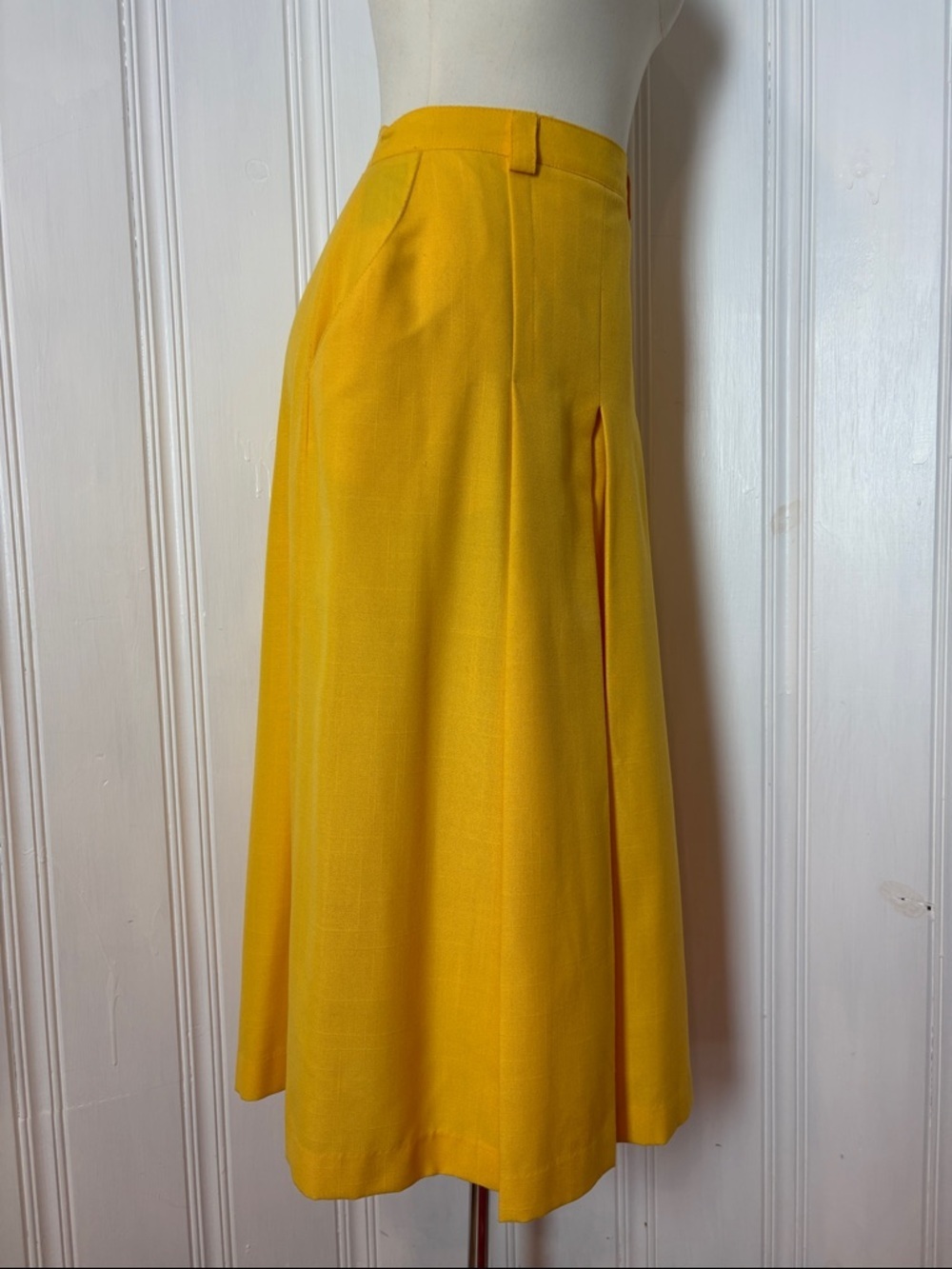 Vintage MR. LEONARD Canary Yellow Culottes Wide Leg Skirt Pants - Size 14 - Picture 4 of 8